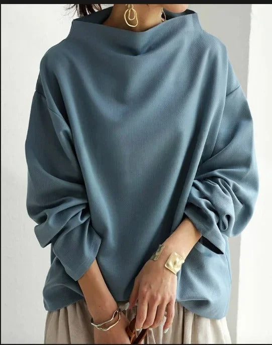 LP | Maglia nera con scollo rotondo oversize