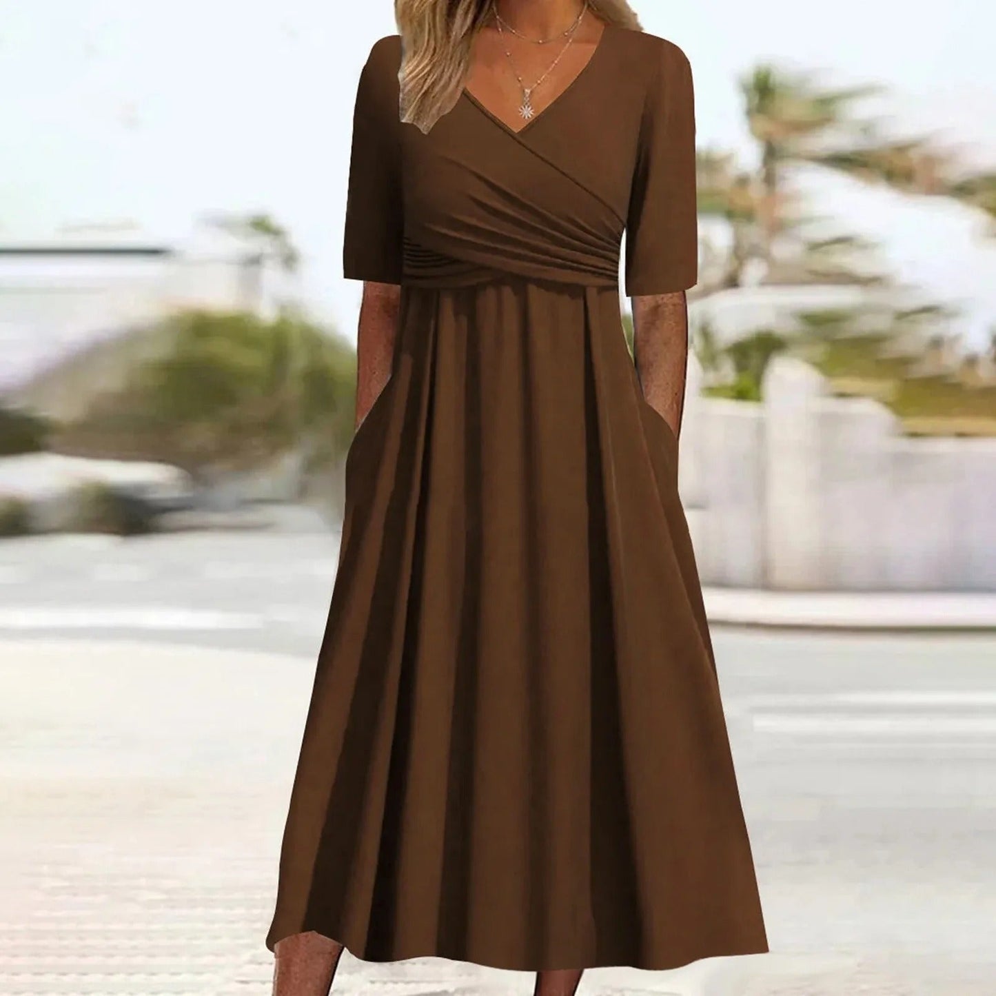 LP | Maxi abito con scollo a V