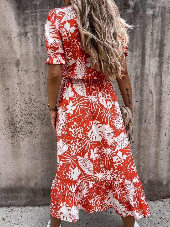 LP | Karen - Maxi abito a fantasia con scollo a V