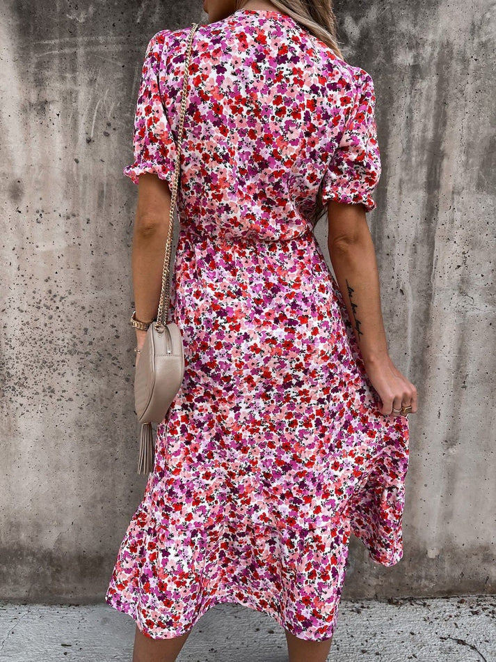 LP | Karen - Maxi abito a fantasia con scollo a V