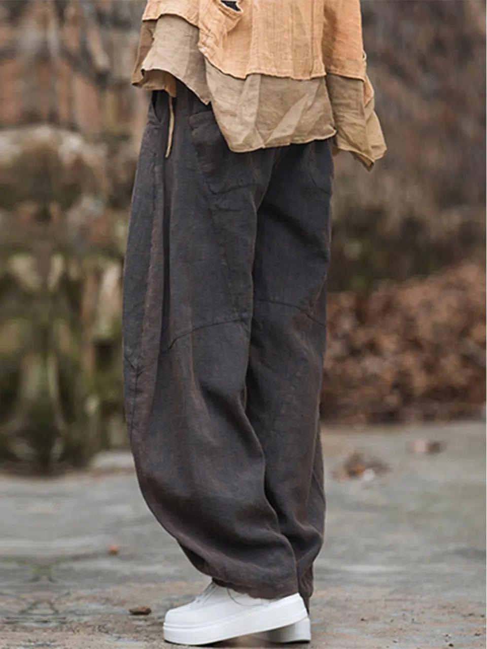 LP | Pantaloni cargo in cotone e lino