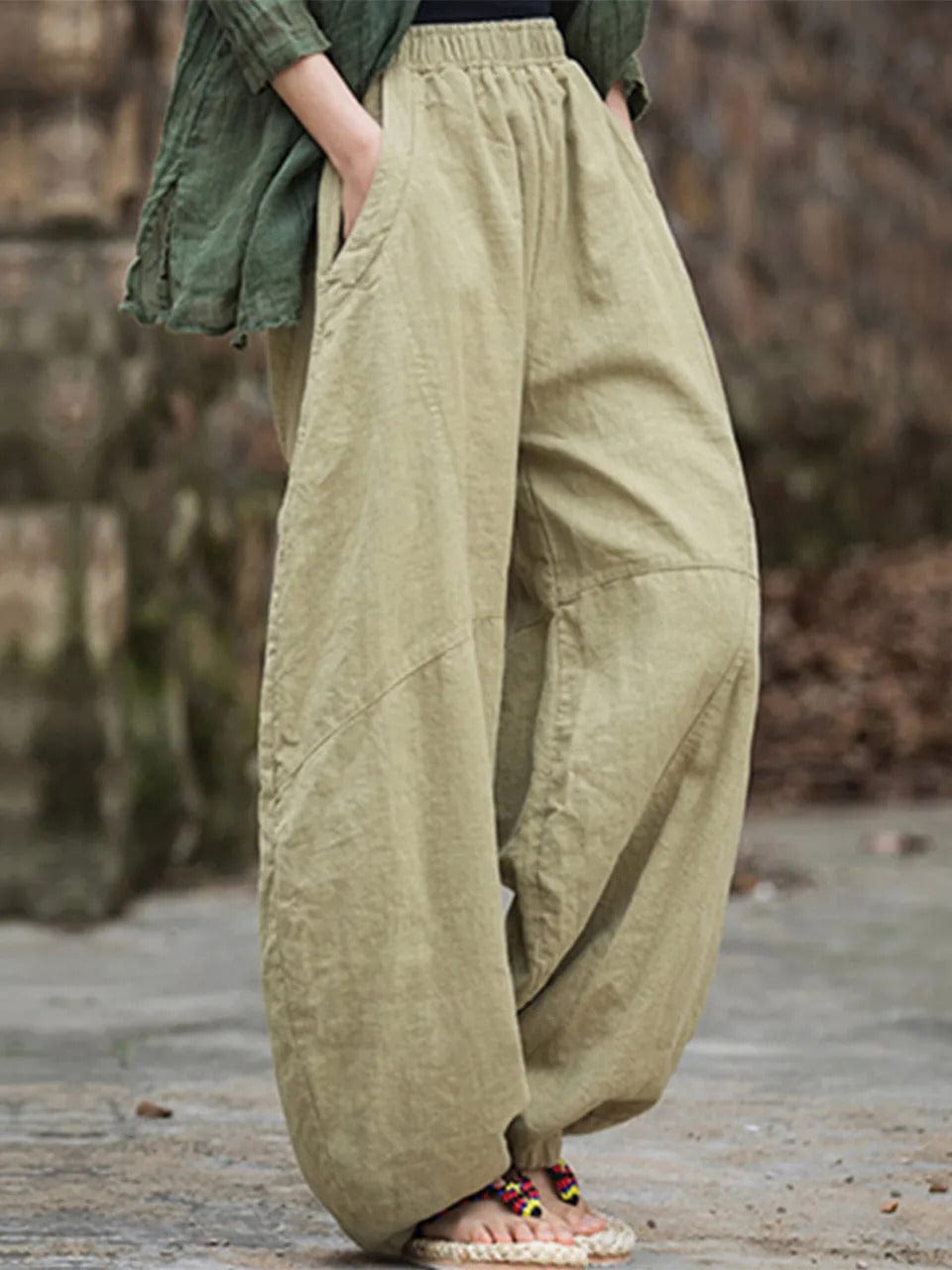 LP | Pantaloni cargo in cotone e lino
