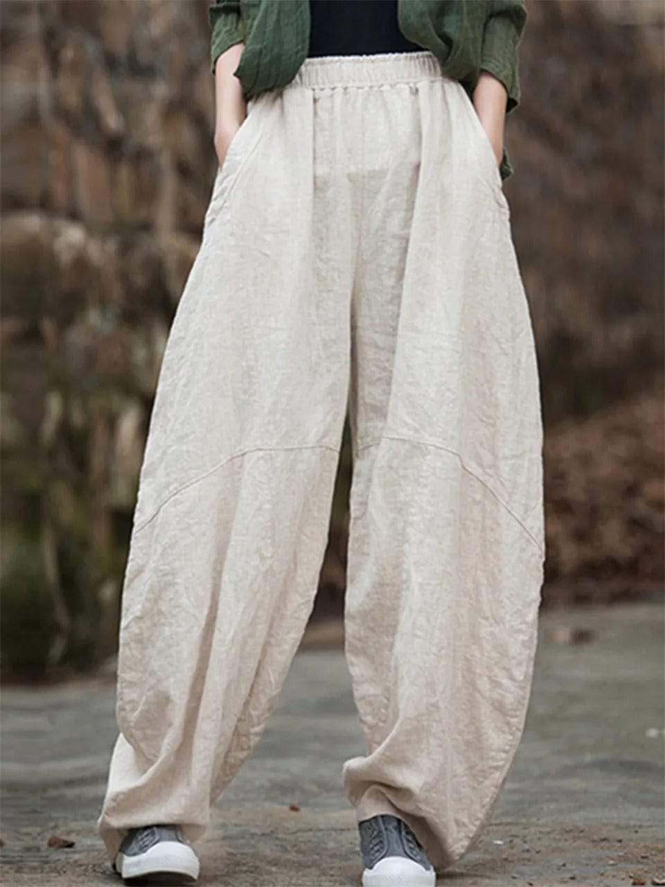 LP | Pantaloni cargo in cotone e lino