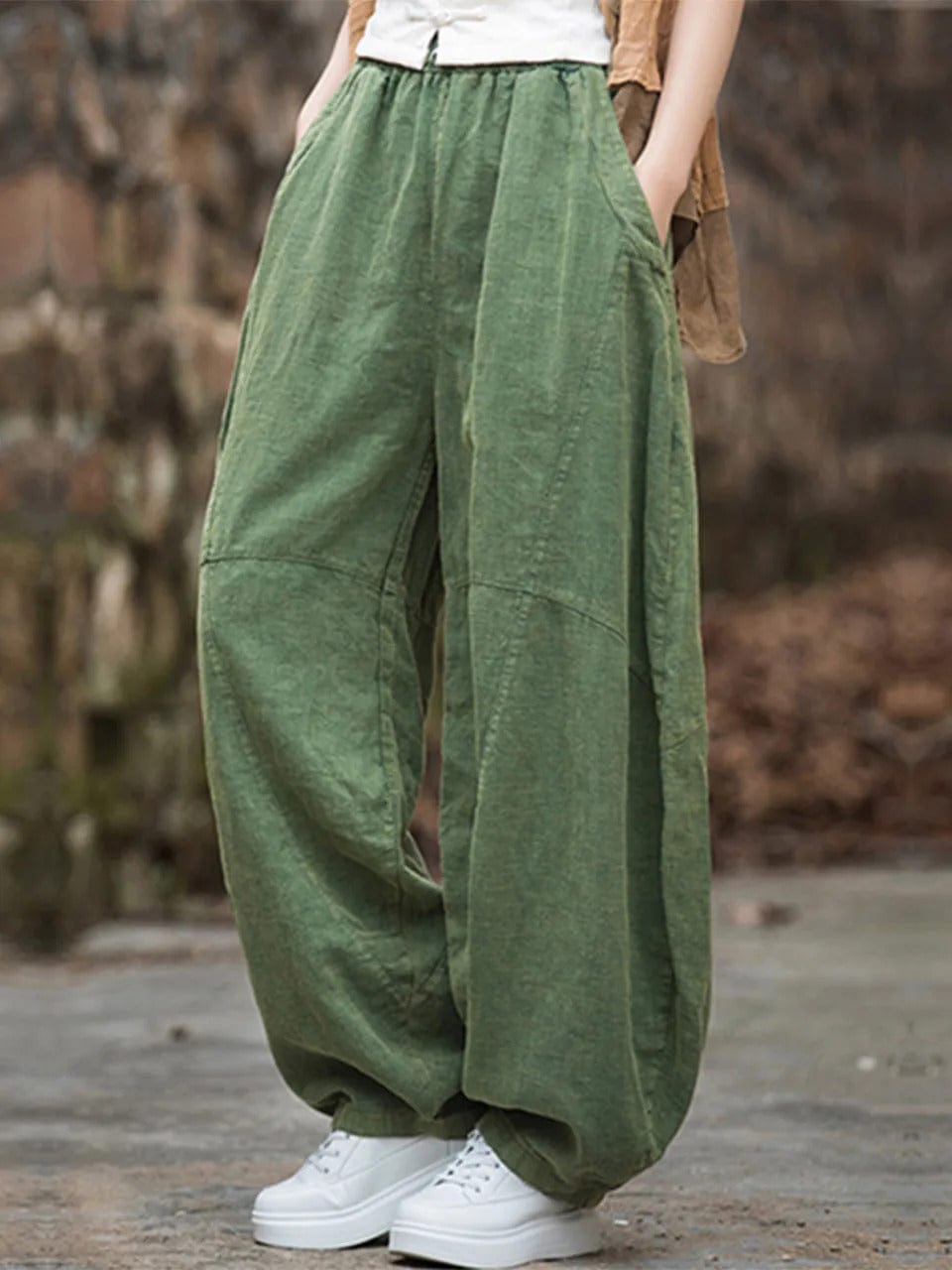 LP | Pantaloni cargo in cotone e lino