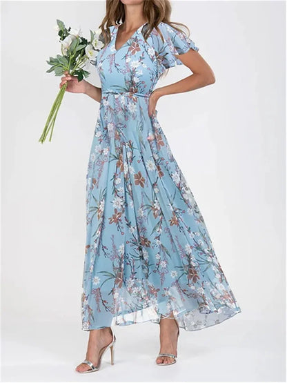 LP | Abiti midi stampati con maniche lunghe e scollo a V