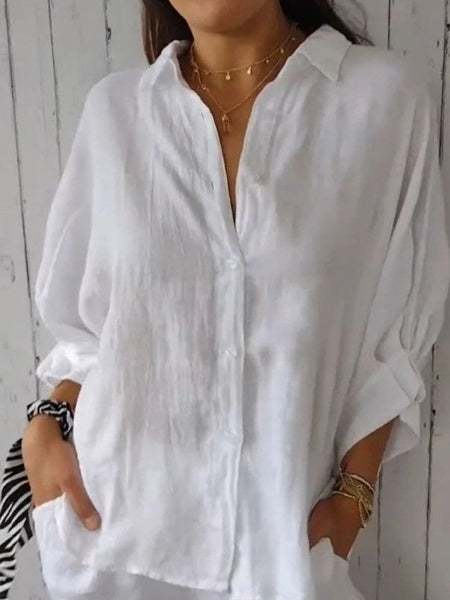 LP | Camicia casual da donna in cotone e lino
