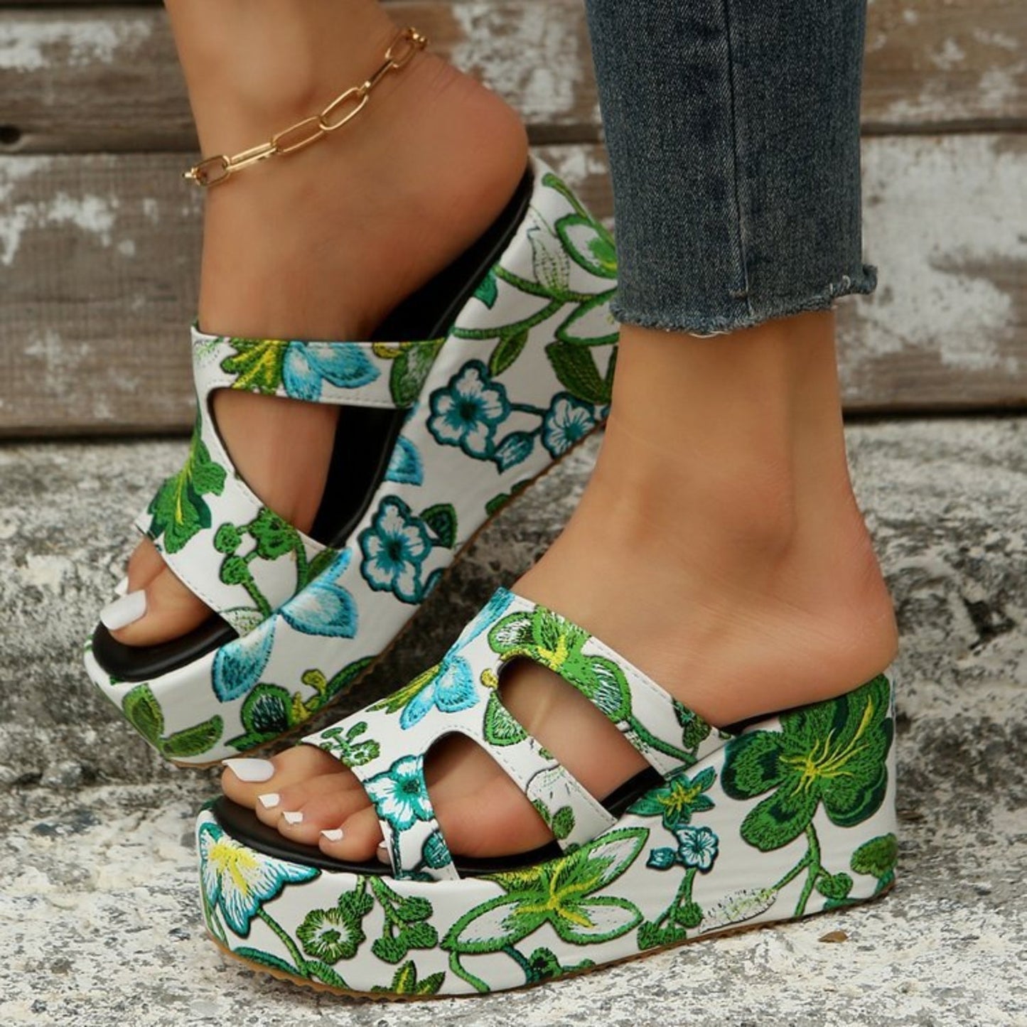 LP | Sandali peep toe floreali cut-out