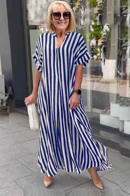 LP | Selena abito boho da donna con maniche corte e cardigan a righe con spacco