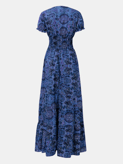 LP | Abito grande con scollo a V smocked e maniche corte