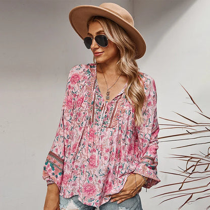 LP | Camicetta boho a maniche lunghe alla moda