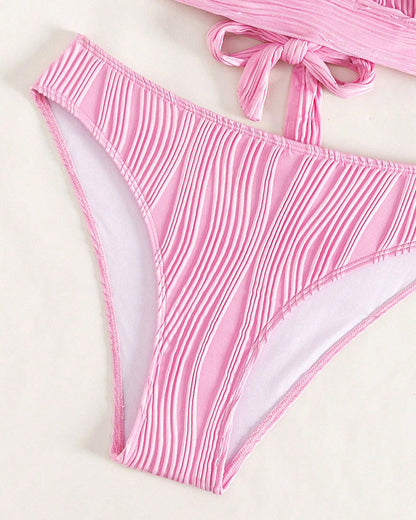 LP | Bikini sexy monocolore con profondo scollo a V