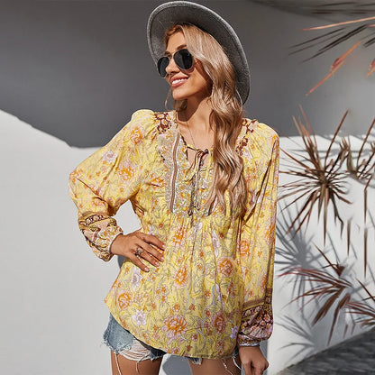 LP | Camicetta boho a maniche lunghe alla moda