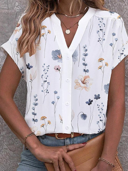 LP | Camicia floreale con abbottonatura