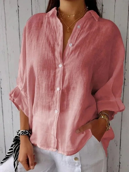 LP | Camicia casual da donna in cotone e lino