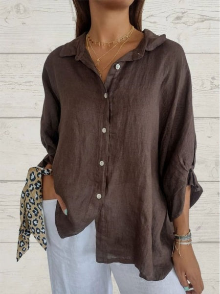LP | Camicia casual da donna in cotone e lino