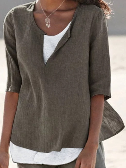 LP | VeeTee™: camicia con scollo a V per donna
