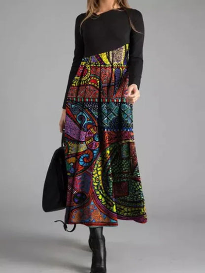 LP | Maxi abito patchwork geometrico