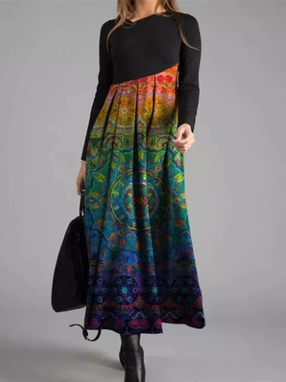 LP | Maxi abito patchwork geometrico