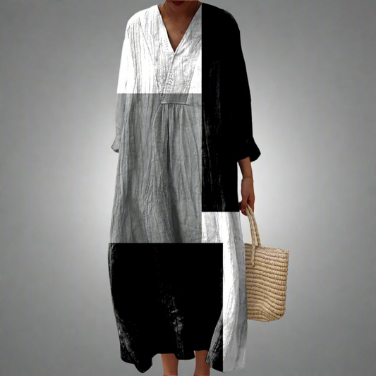LP | Maxi abito in patchwork astratto