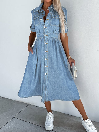 LP | Abito in denim professionale: Dolcevita patchwork solido