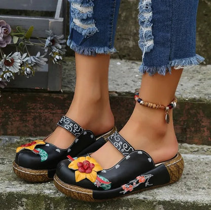 LP | Mocassini casual con suola spessa e motivo floreale