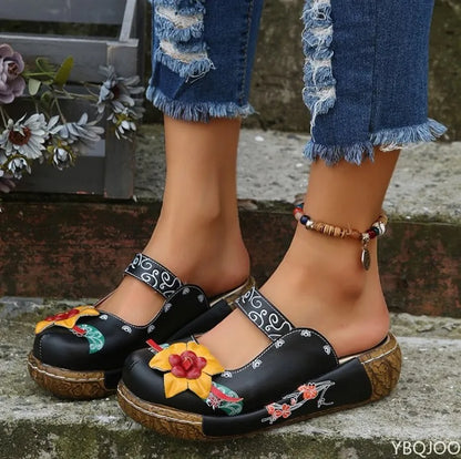 LP | Mocassini casual con suola spessa e motivo floreale