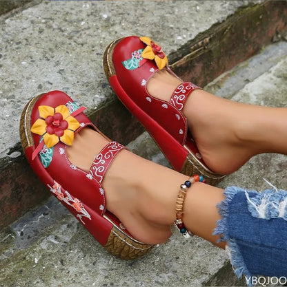 LP | Mocassini casual con suola spessa e motivo floreale