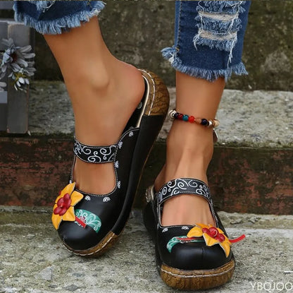 LP | Mocassini casual con suola spessa e motivo floreale
