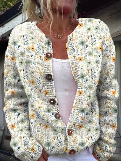 LP | Cardigan con motivo floreale