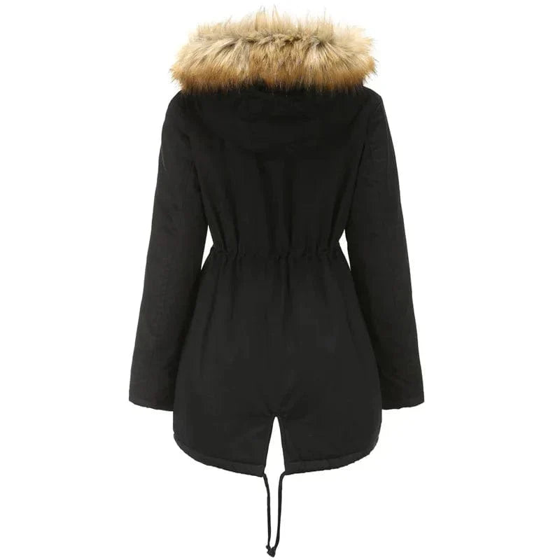 LP | Il cappotto foderato in cotone con il caldo collo di pelliccia vi ruberà il cuore