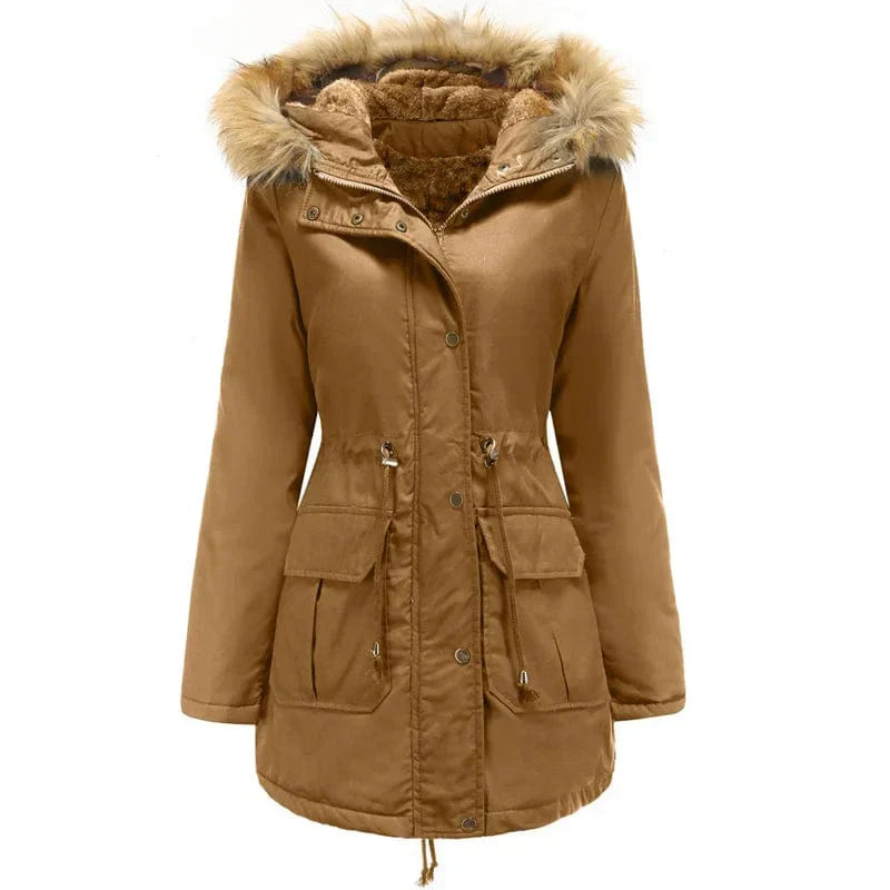LP | Il cappotto foderato in cotone con il caldo collo di pelliccia vi ruberà il cuore