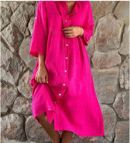 LP | Abito lungo casual in cotone e lino