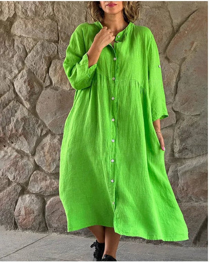 LP | Abito lungo casual in cotone e lino