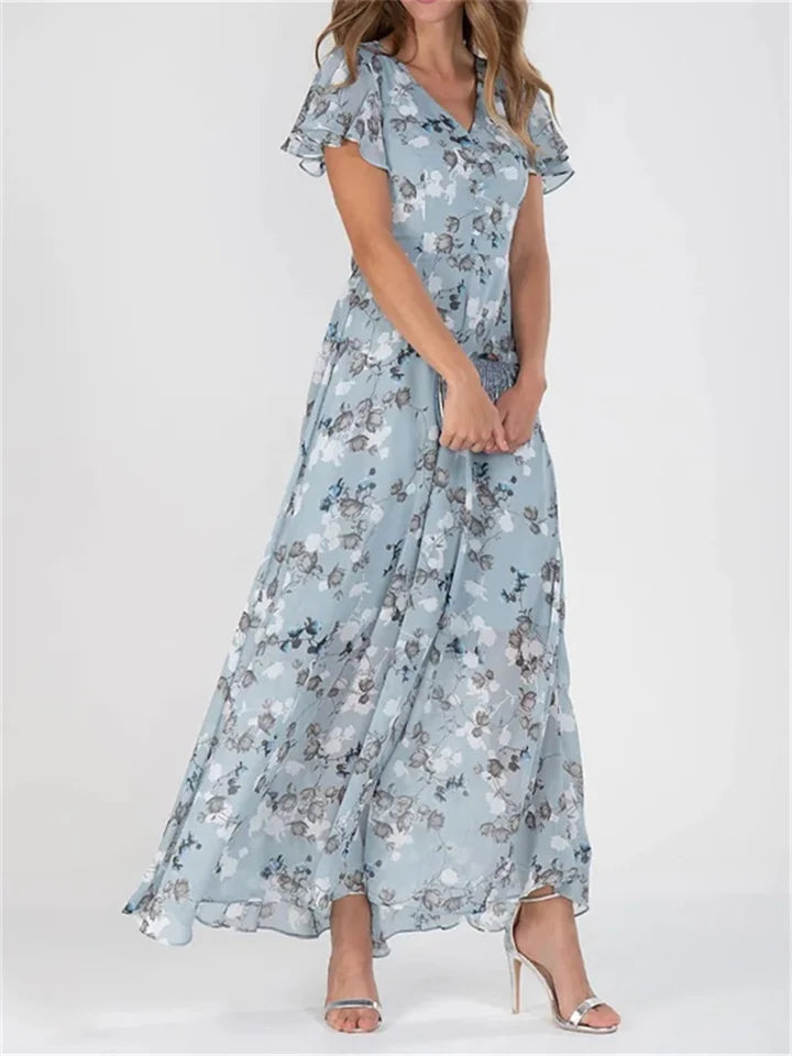 LP | Abiti midi stampati con maniche lunghe e scollo a V