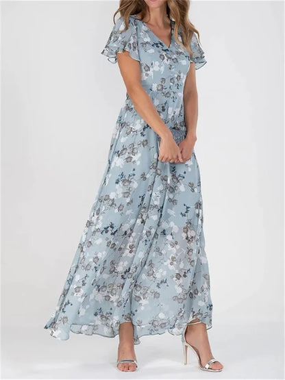 LP | Abiti midi stampati con maniche lunghe e scollo a V
