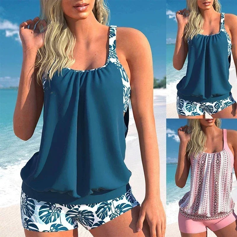 LP | Tankini a righe con stampa