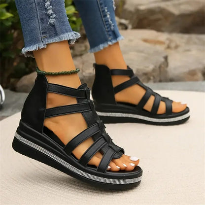 LP | Sandali con zeppa e strass