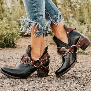 LP | Scarpe vintage con tacco medio e grosso