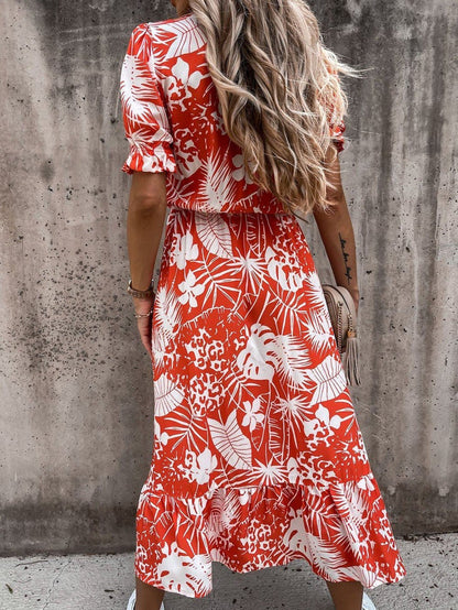 LP | Karen - Maxi abito a fantasia con scollo a V