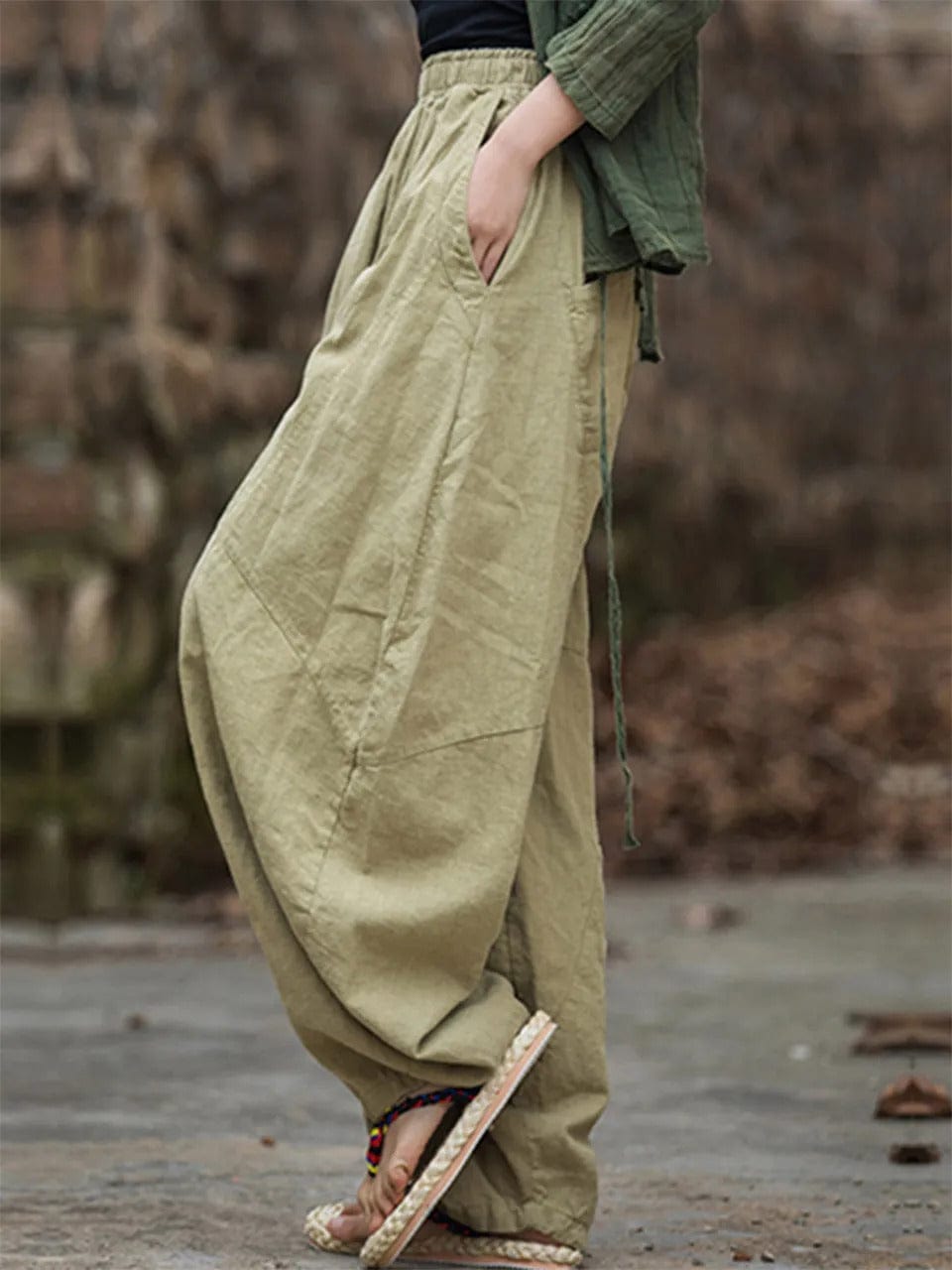 LP | Pantaloni cargo in cotone e lino