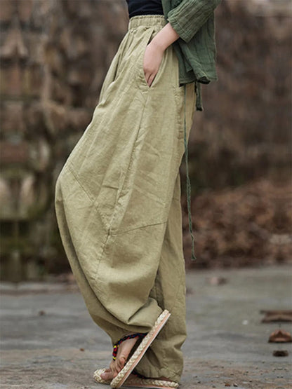LP | Pantaloni cargo in cotone e lino